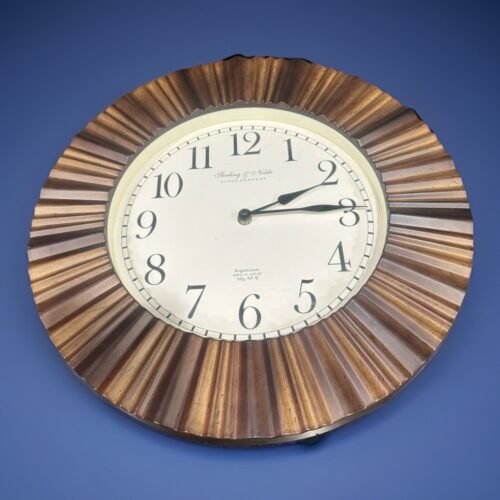 Sterling And Noble Brown Wood Frame Hanging Wall Clock