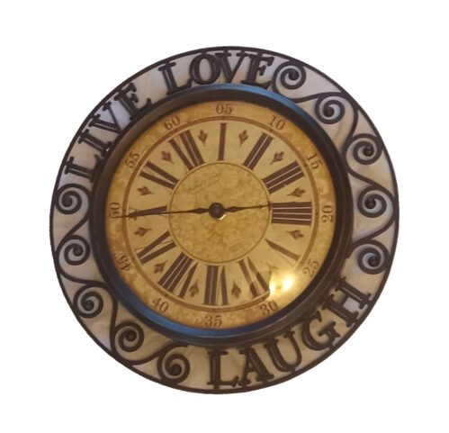 Sterling & Nobel Wall Clock, Live Love Laugh, battery operated