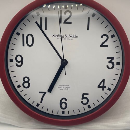 Sterling & Noble Red Wall Clock 9" Quartz 2015 Edition, Working, new battery