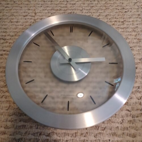 Sterling & Noble Wall Clock Stainless Steel Sterling And Noble Tested - Works!