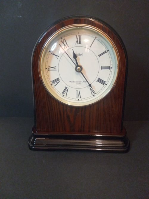 Stiffel Piano Finish Wood Quartz Chiming Mantle Clock