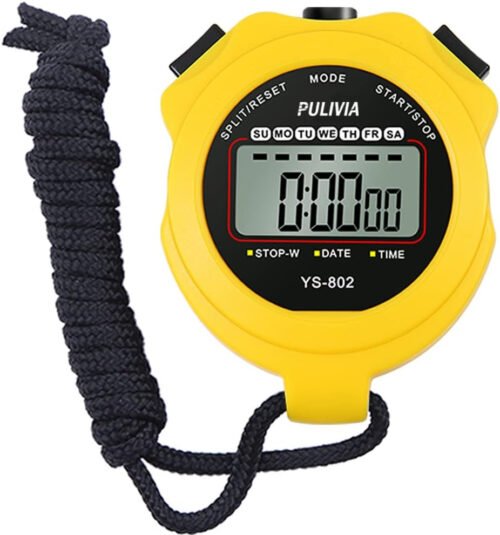 Stopwatch Timer Lap Split Digital Stopwatch with Clock Calendar Alarm, Large Dis