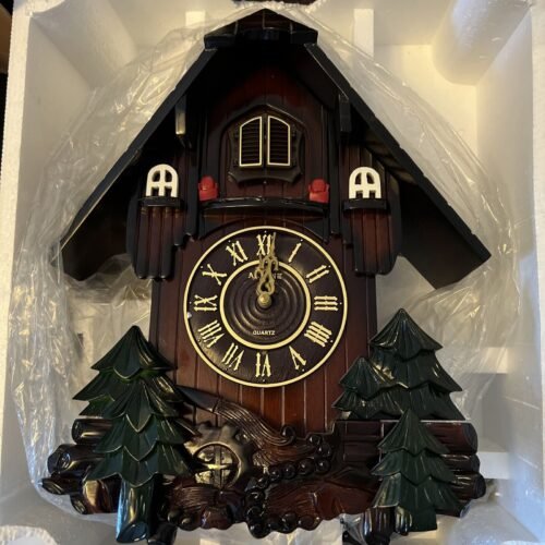 Stratford Cuckoo Clock Green Trees New In Open Box