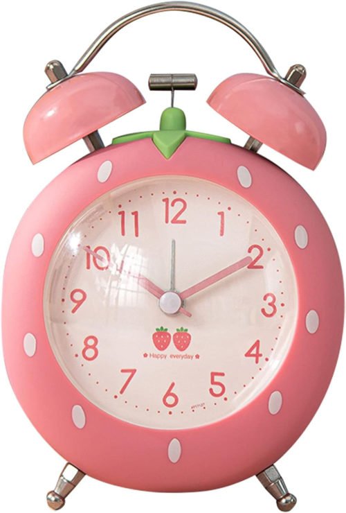 Strawberry Alarm Clock for Kids, Cute Alarm Clock for Heavy Sleepers with Backli