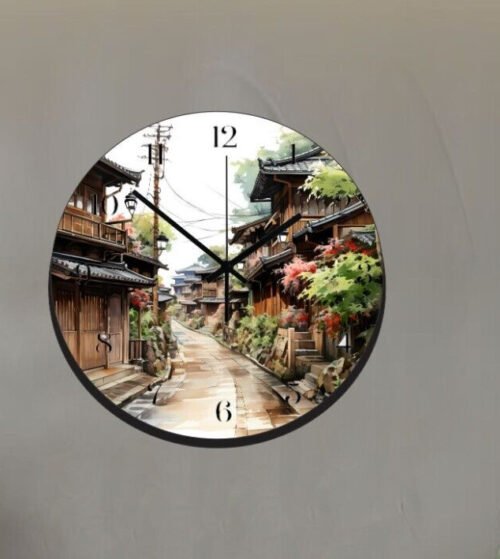 Streets Of Italy Art Wall Hanging Clock Time Piece Shops Homes Cafe Stores
