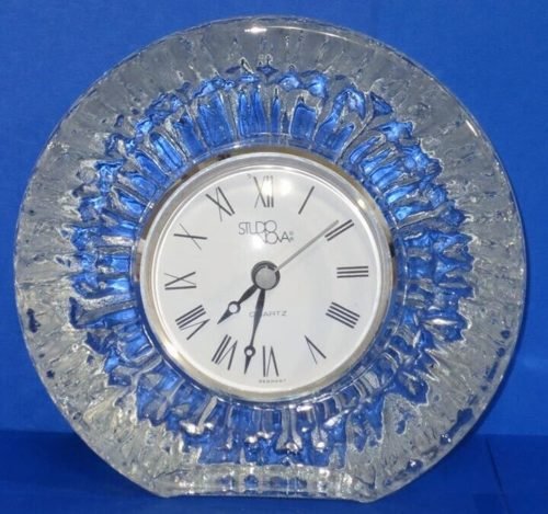 Studio Nova Quartz Desk Clock German Crystal Glass Table Top, Mantel