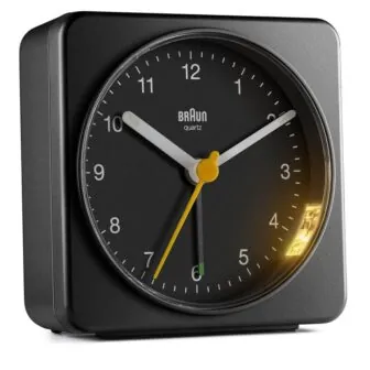Stylish Black Alarm Clock with Snooze, Light and Quiet Quartz Sweeping Movement featured image