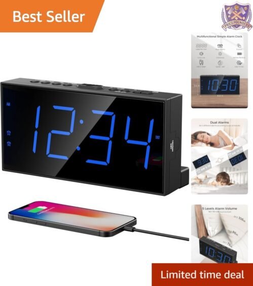 Stylish Digital Alarm Clock with Adjustable Volume & Brightness for Any Room