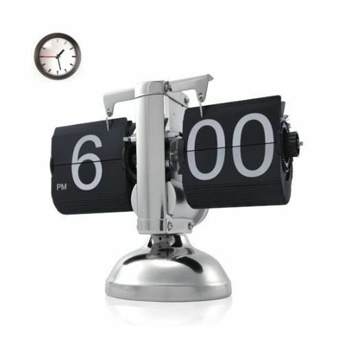 Stylish Modern Retro Modern Page Auto Flip Desk Clock Home Vintage Clocks Gift