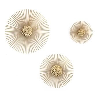 Sunburry Gold Sunburst Iron Wall Art Set of 3