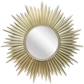 Sunburst 24 in. W x 24 in. H Modern Glam Wall Mirror...