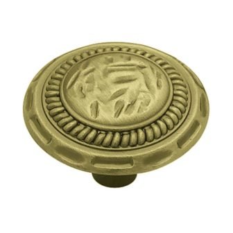 Sundial 1-3/8 in. (35 mm) Antique Brass Round Cabinet Knob
