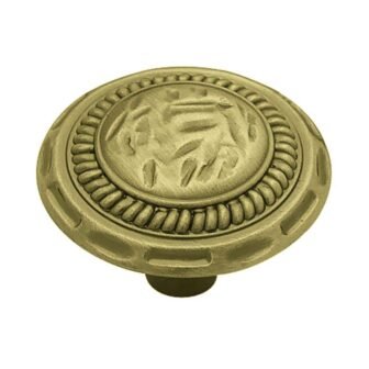 Sundial 1-3/8 in. (35 mm) Classic Antique Brass Round Cabinet Knob