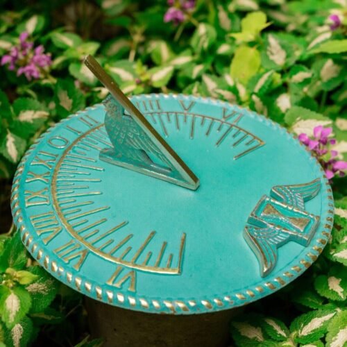 Sundial Verdigris Solid Brass Garden Clock 10'' Diameter Renovators Supply