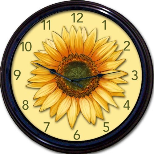 Sunflower Daisy Flower Wall Clock Flower Bouquet Plants Unique gift New 10"