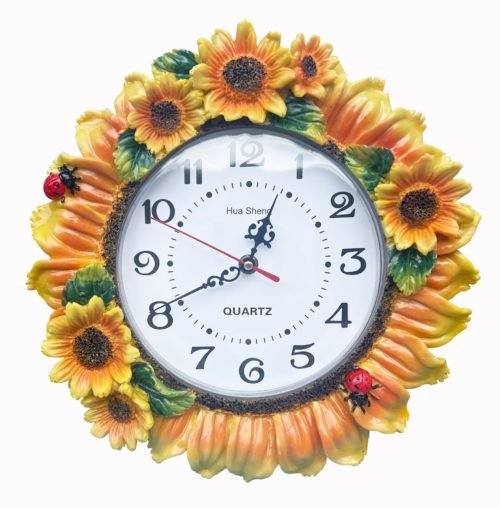 Sunflower Wall Clock 12 Inch Kitchen Wall Clock Hanging Realistic Look Country