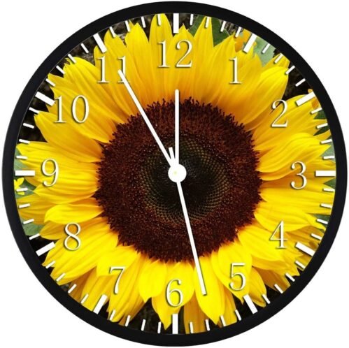 Sun Flower Wall Clock 12" Large Personalized option with adding names X26