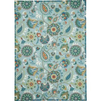 Sun N Shade Light Blue 8 ft. x 11 ft. Floral Geometric...