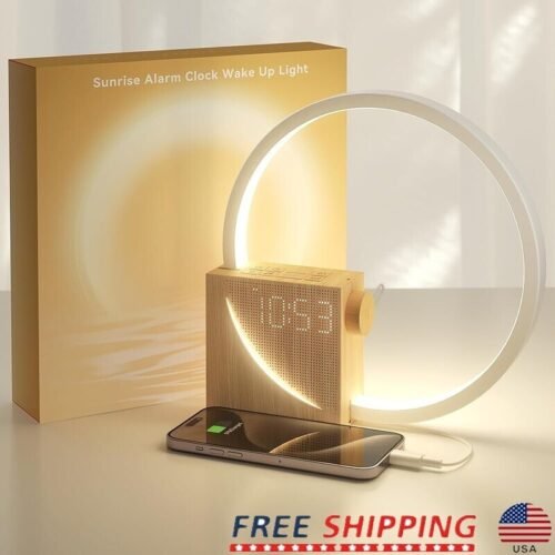 Sunrise Alarm Clock Gradual Wake Up Light Dual Alarm Sound Machine White Noise