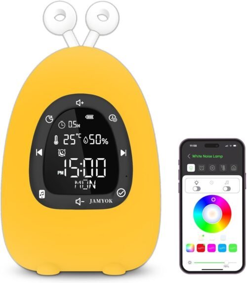 Sunrise Alarm Clock Wake Up Light, White Noise Sound Machine with 20 Soothing So