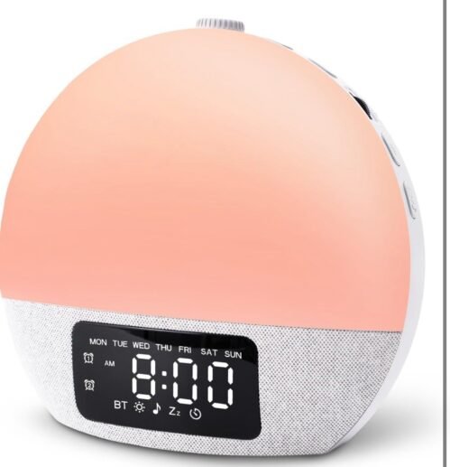Sunrise Alarm Clock White Noise Sound Machine, 25 Soothing Sounds, 17 Colors, BT