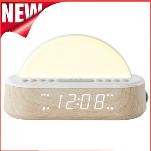 Sunrise Digital Alarm Clock W/ Tranquil Sleep Sounds and Multicolor Light New