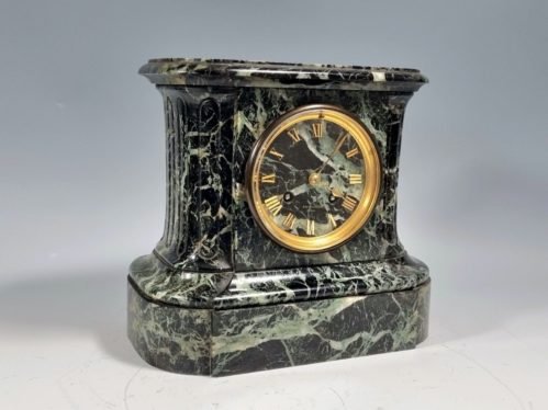 Superb Antique French Verde Antico Marble Mantel Clock c1880 Serviced & Warranty