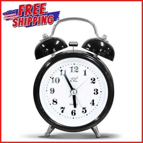 SUPER LOUD ALARM CLOCK Bedrooms Retro Twin Bell Loudest Ringing Analog Display