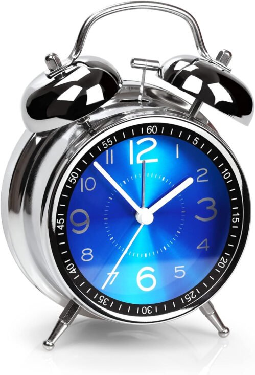 Super Loud Alarm Clock for Heavy Sleepers Adults,Twin Bell Retro 4 Inch Silent