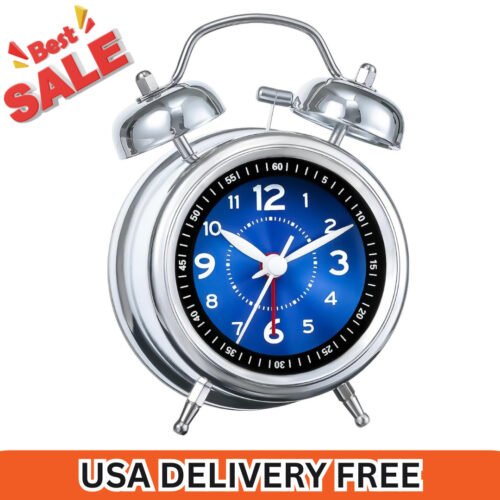 Super Loud Alarm Clock for Heavy Sleepers Adults,Twin Bell Retro 4 Inch Silent