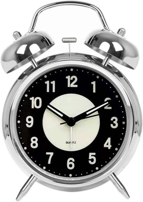 Super Loud Alarm Clock for Heavy Sleepers Adults,twin Bell Retro 4 Inch Silent N