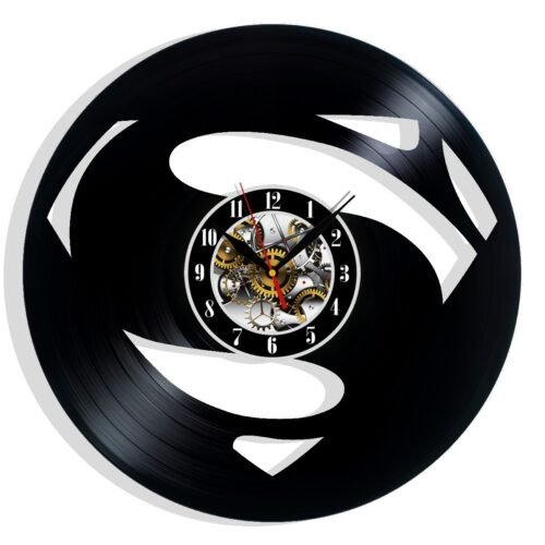 Superman Logo Vinyl Wall Clock - Retro Decor - Unique Home Accent - Perfect Gift