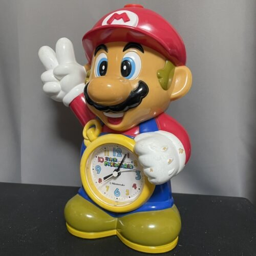 Super Mario Bros. Talking Alarm Clock Figure Working Tested Japan Vintage Retro