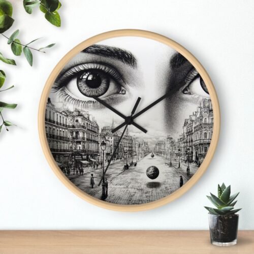 Surreal Eye Italian Design Wall Clock, Unique Home Decor, Artistic Gift, Modern