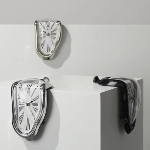 Surreal Melting Clock Silent Melted Wall Clock Salvador Dali Style Wall Watch