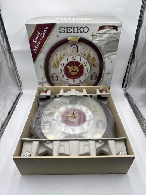 Swarovski Crystals Seiko Special Coll. Edition Clock with Melodies In Motion