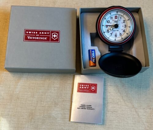 Swiss Army Victorinox Dual Time Travel Alarm Clock Pocket Watch