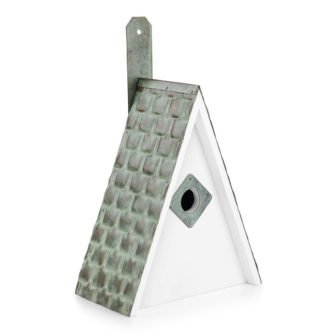 Swiss Chalet Bird House Verdigris Pure Copper Roof