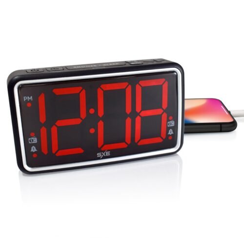 SXE Westclox Digital LED Alarm Clock Radio for Bedroom 2.5" Extra Large Displ...