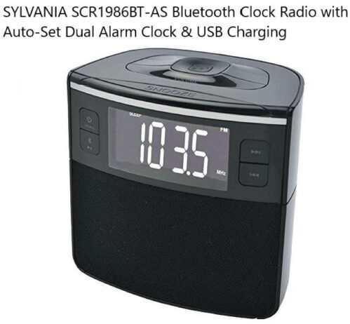 Sylvania Scr1986bt-as Bluetooth Clock Radio With Auto-set Dual Alarm Clock