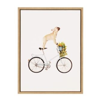 Sylvie "Frenchie Bulldog on a Bicycle" by Amy Peterson Art Studio Framed...