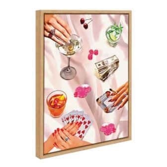 Sylvie Game Night Poker Framed Canvas by Honey Island Studio (Set of...