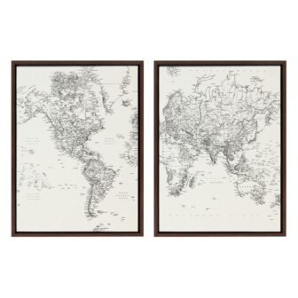 Sylvie Transitional Framed Canvas Wall Art 24 in. x 18 in. (Set...