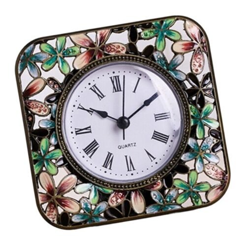 Table Clock Elegant Vintage Color Desk Clock, Precise and Quiet Movement