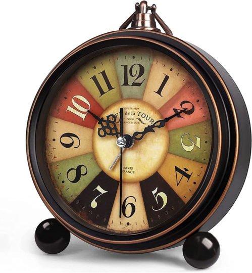 Table Clock Retro Classical Design, Night Light Design, Simple Alarm Function