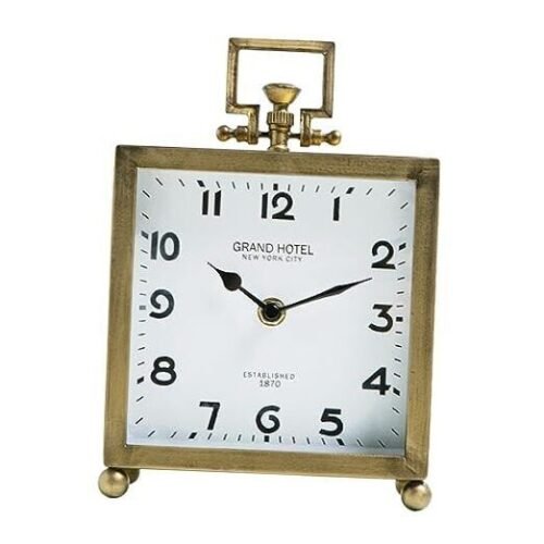 Table Clock, Silent Non-Ticking Classic Battery Operated Decorative Large Gold