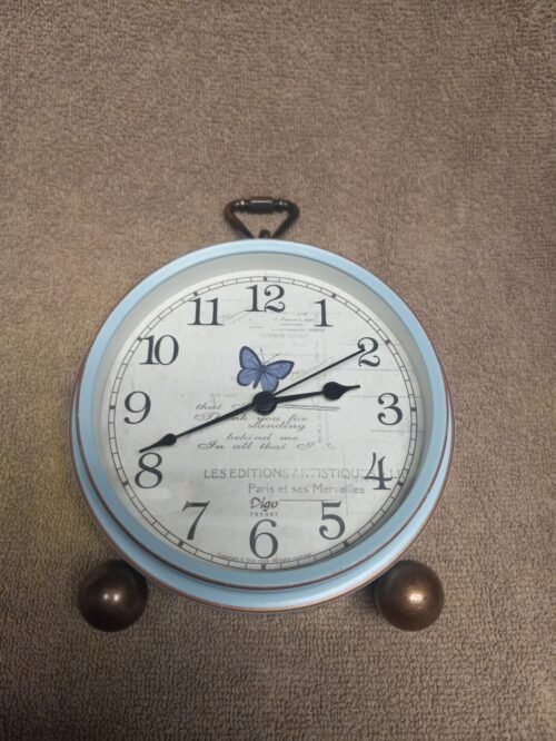 Table Clock Vintage Nonticking Table Desk Alarm Clock Battery Operated NICE