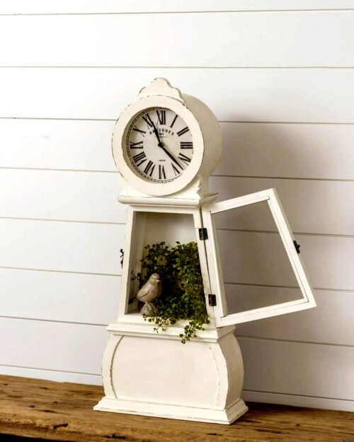 Tabletop Grandfather Clock with Distressed Finish - 28 inch High