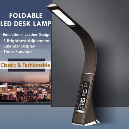 Table Top USB Touch Control LED Desk Lamp w/ Calendar, Temperature & Alarm Clock