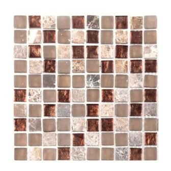 Take Home Tile Sample Italian Fossil Foil Brown 4.5 in. x
